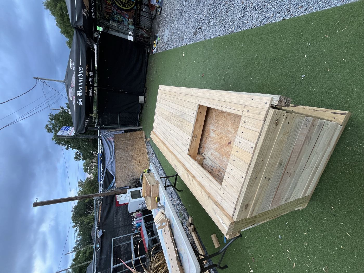 The finished tabletop with two recessed gear wells
